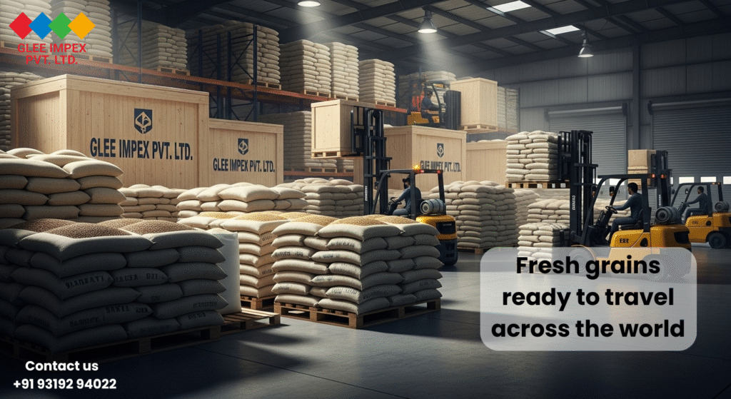 Top grains exporters in India preparing premium rice, millet, maize, and barley for export