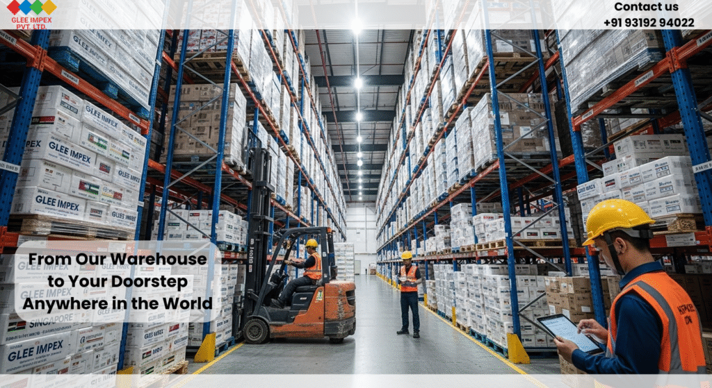 Leading tissue paper exporter warehouse facility showcasing international distribution capabilities with products ready for global markets