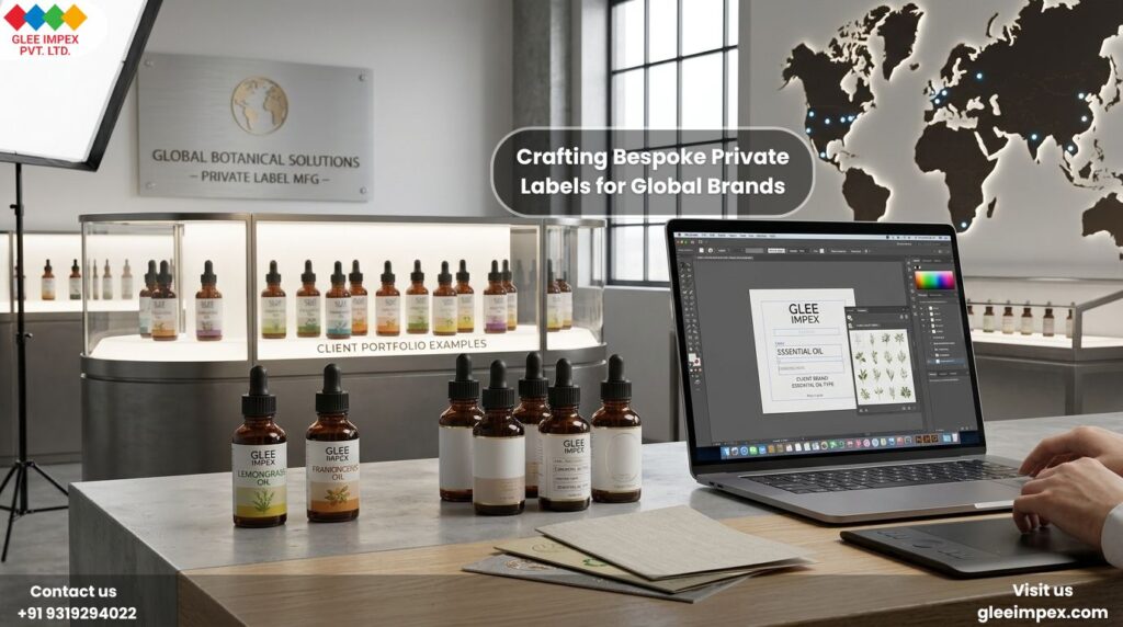 Custom private label design by an Essential Oil Supplier for global brands.