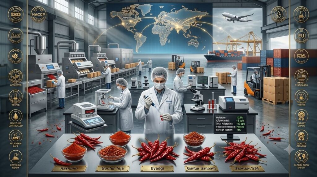 quality standard of red chilli