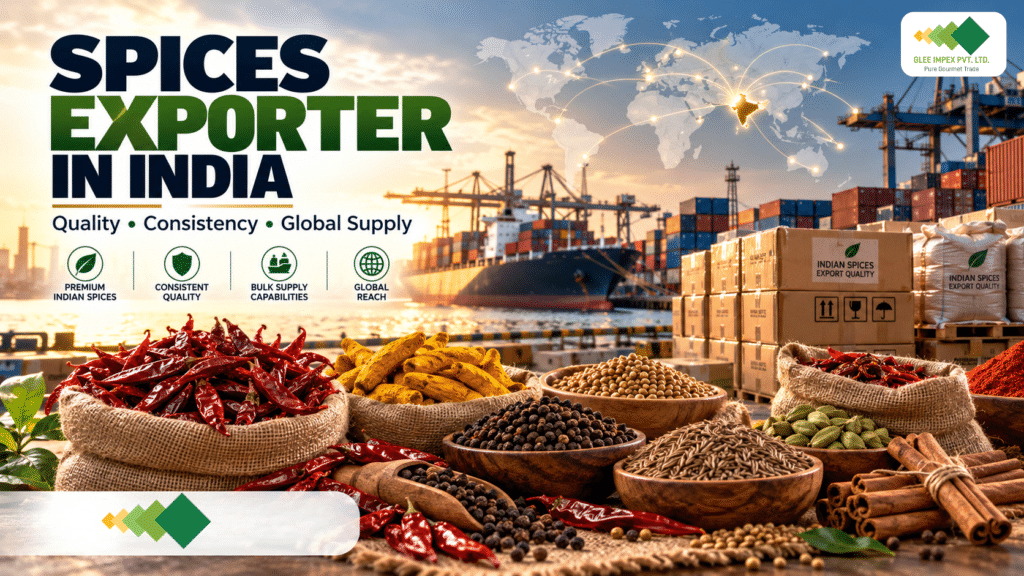 Spices Exporter in India: Glee Impex Pvt Ltd – 100% Quality Assured, 35,000+ B2B Orders Served, 5+ Years in Business